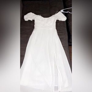 Open Back Short-Sleeved Maxi Dress